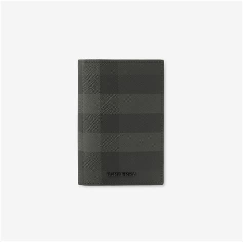 burberry badge holder|Check Passport Holder in Charcoal .